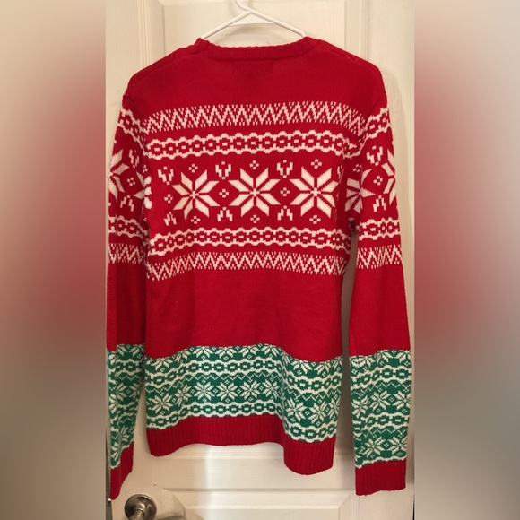 Red Dinosaur Christmas Sweater - Picture 4 of 5